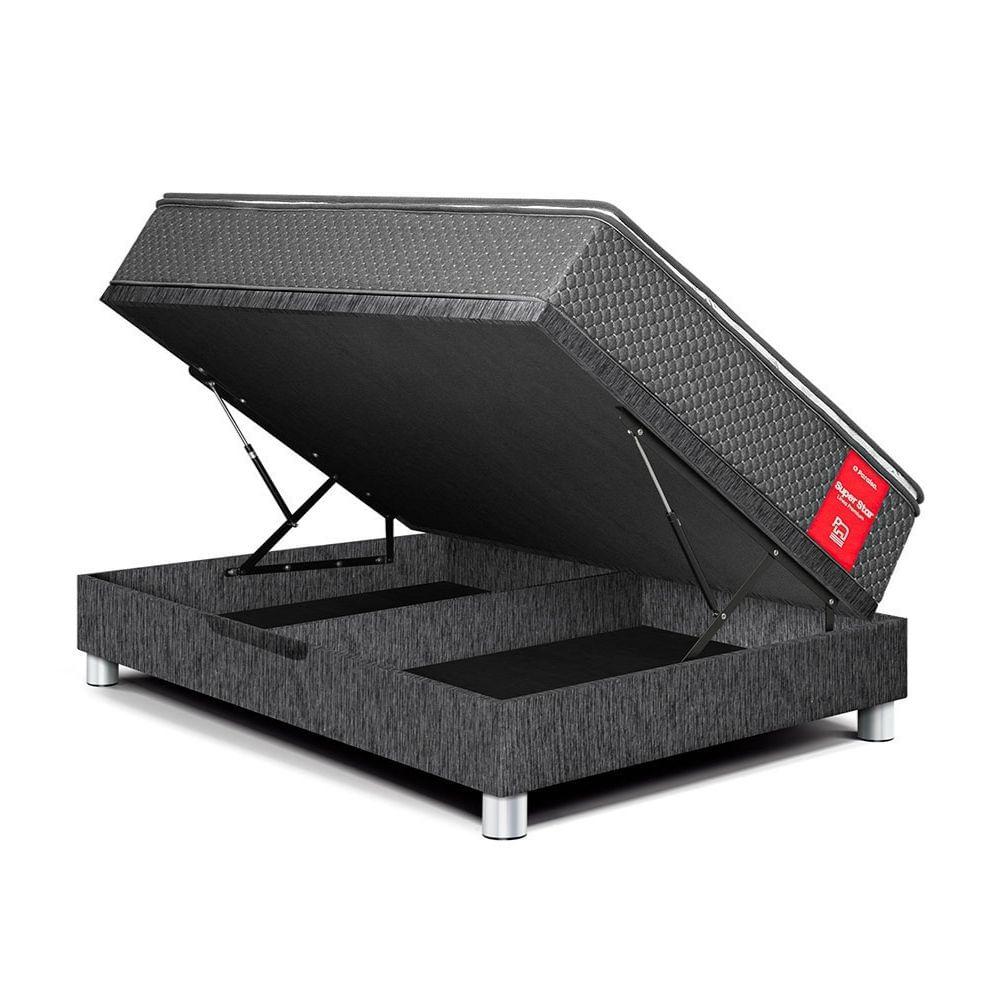 Cama Boxet Super Star 2 Plazas Charcoal Paraiso