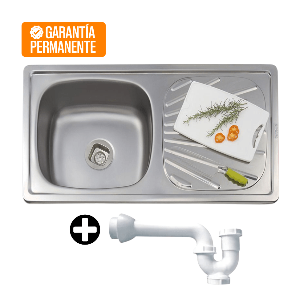 Lavadero de Cocina Durainox 1 Poza de Acero Inoxidable Satinado 89cm Record