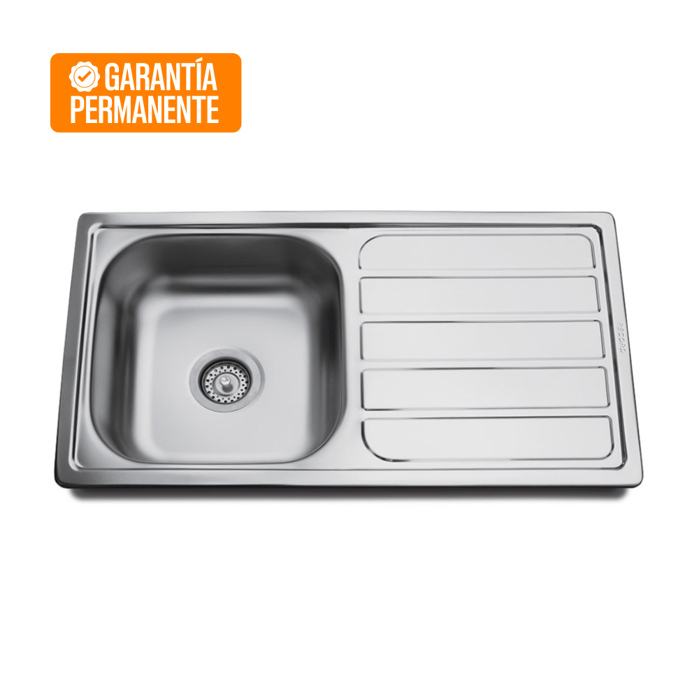 Lavadero de Acero Inoxidable Record Penta 1Poza C/e Satinado Plata 78x43.5 cm