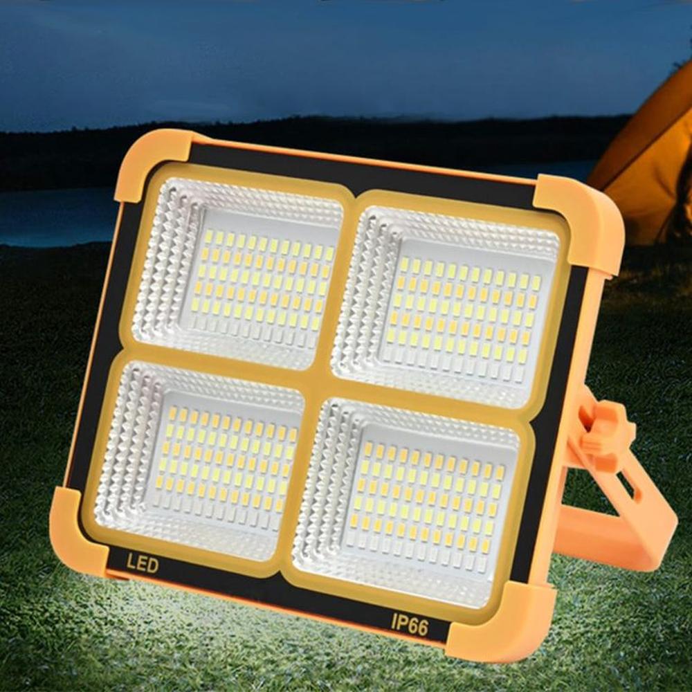 Reflector Lampara Luz LED Portatil Recargable con Panel Solar