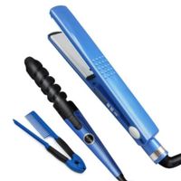 Trio Nano Titanium Plancha Alisador Tenaza Ondulador Rizador y Peineta