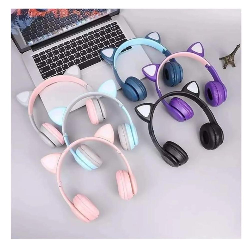 Audífonos De Gatito Con Entrada A Usb Azul