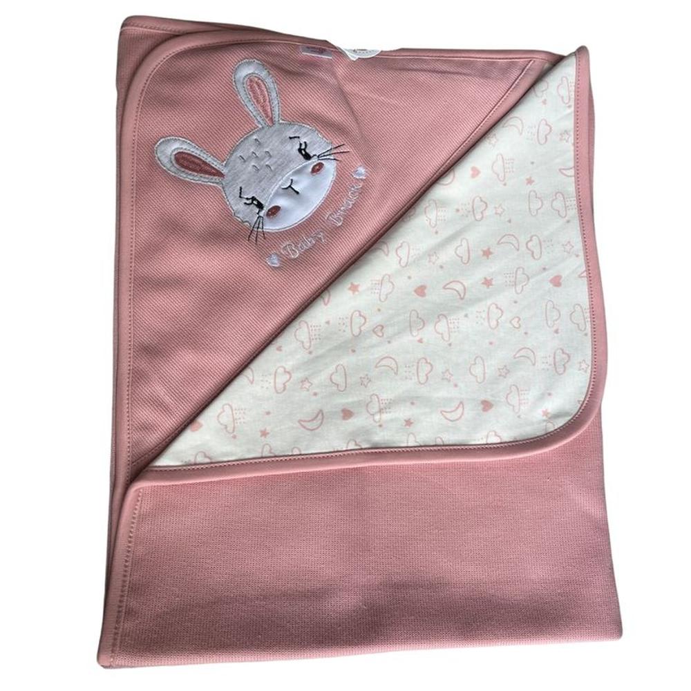 Manta de algodon con jacquard Rosado