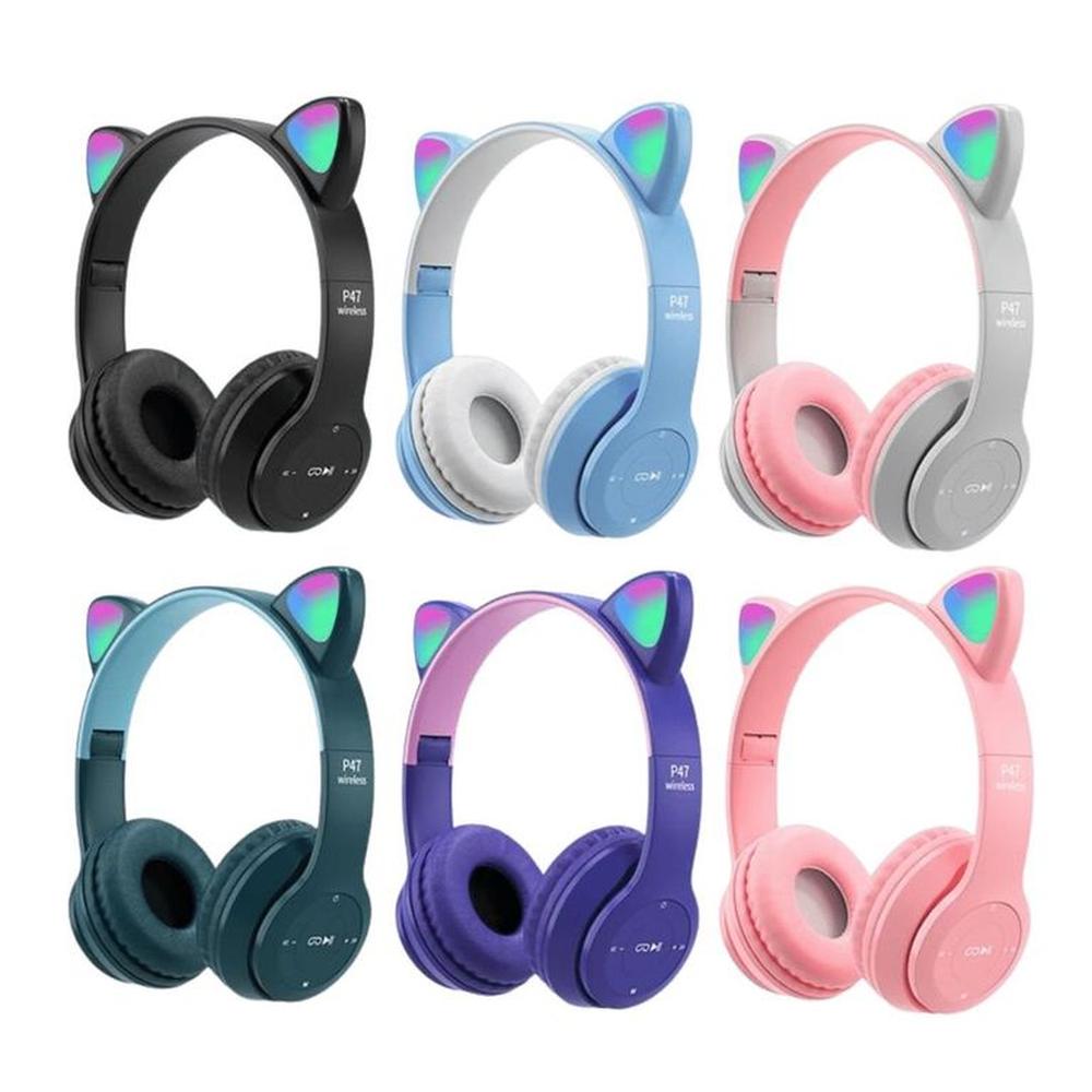 Audífonos De Gatito Con Entrada A Usb Morado