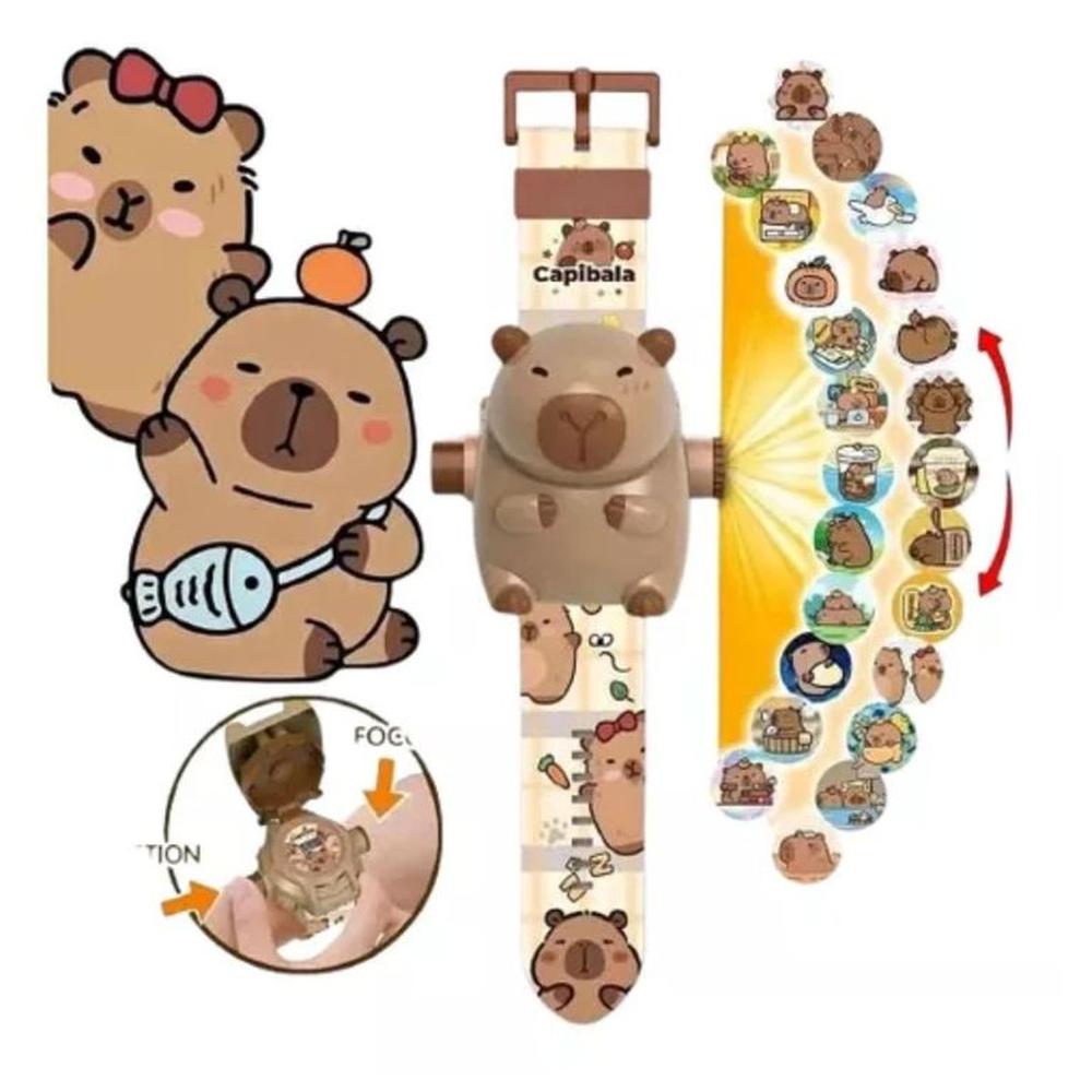 Capibara Reloj Electrónico Proyección 4d De 25 Imágene Niños