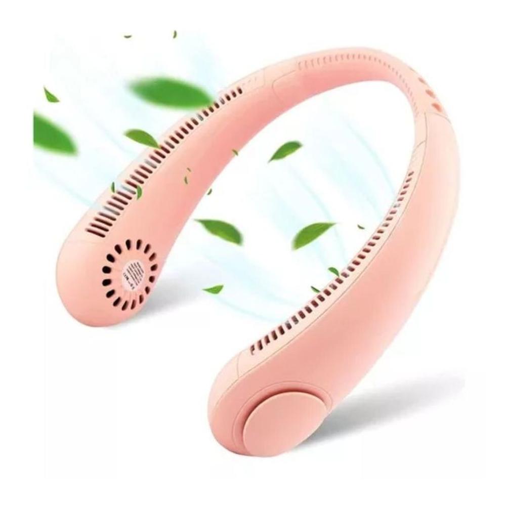 Ventilador De Cuello Portatil Recargable Importado - Rosa