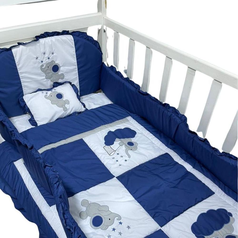 Set de Cuna para Bebé Azul 5 Piezas – Suave