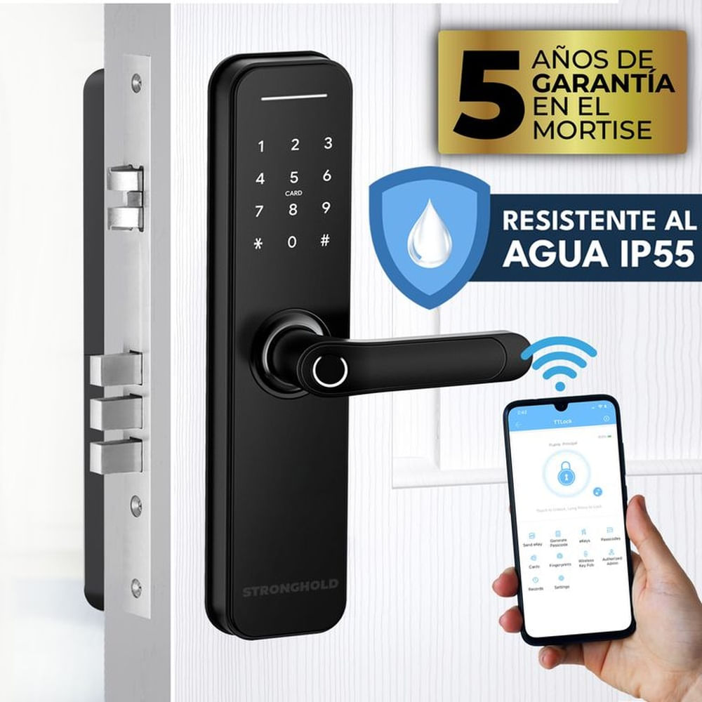 Cerradura digital RESISTENTE AL AGUA WIFI MASTER IP55 Negro - Asesoría de Instalación