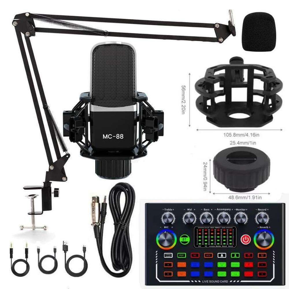 Kit Micrófono Condensador Profesional Studio Para PC Android MC-88
