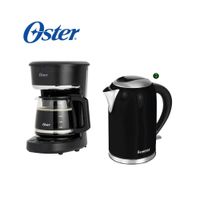 Combo Cafetera Oster de 12 tazas Negro y Hervidor Finezza