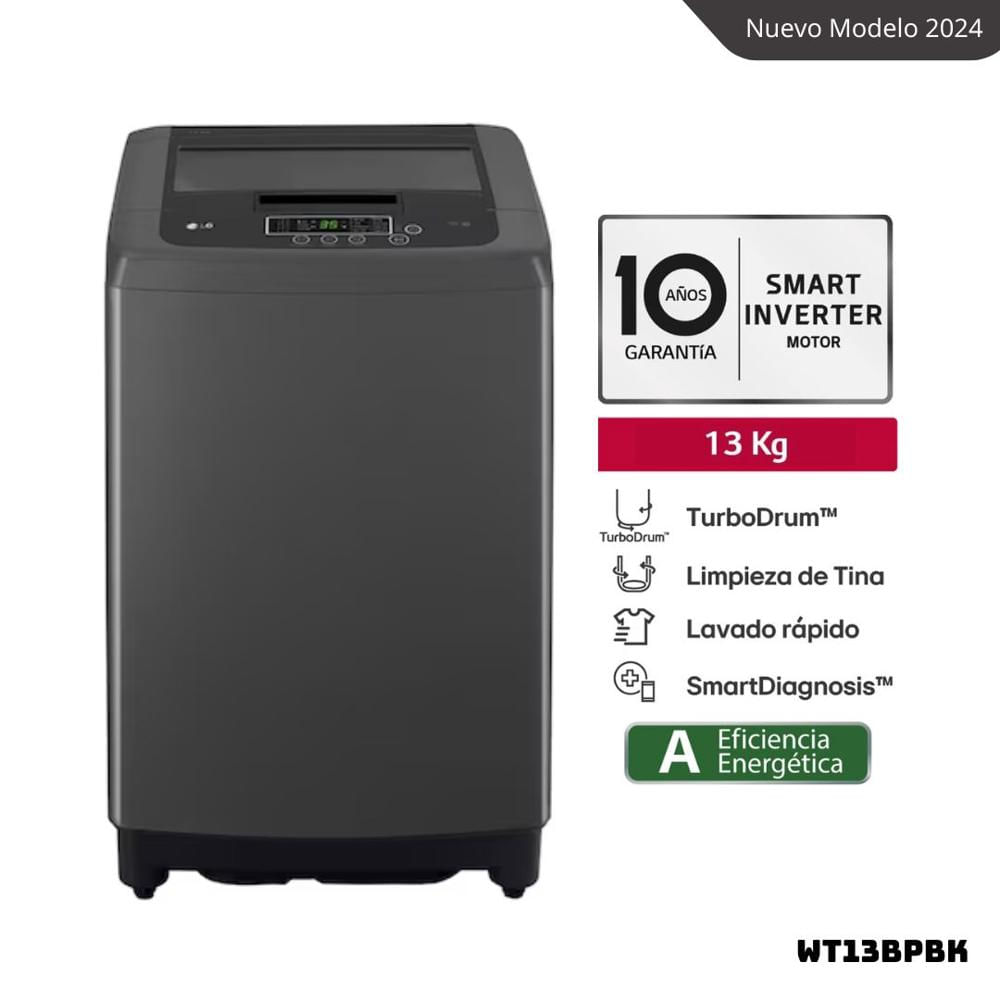 LAVADORA LG TURBODRUM 13 KG CARGA SUPERIOR NEGRO CLARO - WT13BPBK