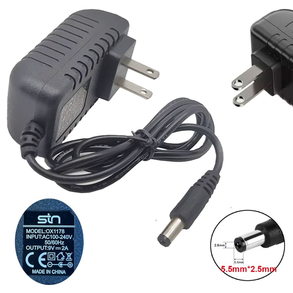 Adaptador de Corriente 9V 2A Fuente Alimentación Punta 5.5 x 2.5mm Aros Luz Led