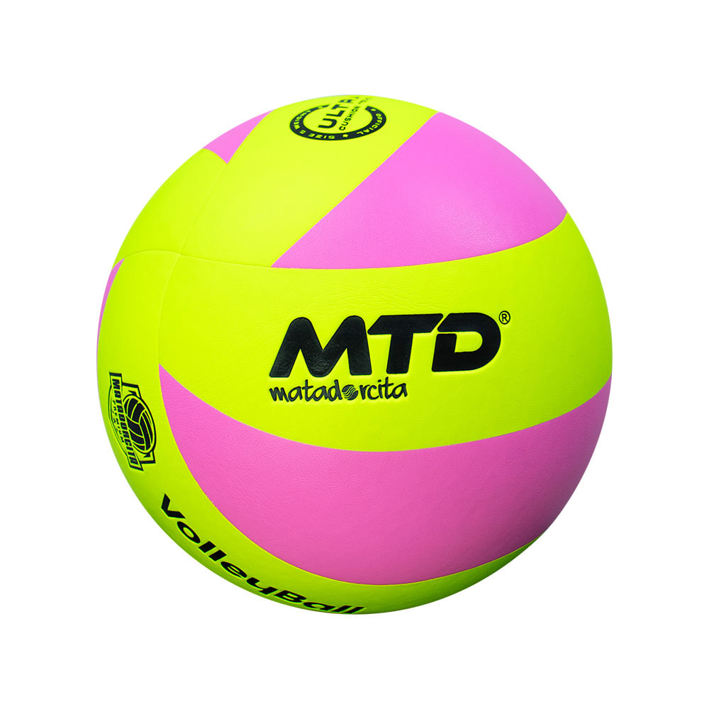 PELOTA P/VOLEY MATADORCITA PU PREMIUM Color AMARILLO/ROSADO Talla 5