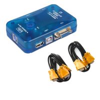 Switch VGA KVM 2 Puertos HD 1080p 3D USB2.0, Con 2 Cables VGA 2PC