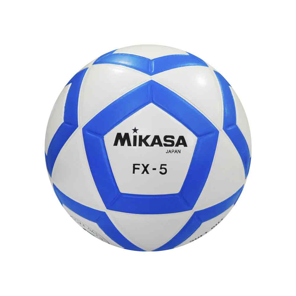 PELOTA P/FUTBOL MIKASA FX-5B CUERO SINT Color BLANCO/AZUL Talla 5