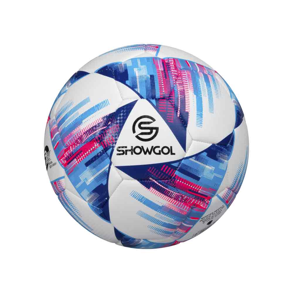 PELOTA P/FUTBOL SHOWGOL CUERO PVC FOAM J Color BLANCO/CELESTE Talla 5