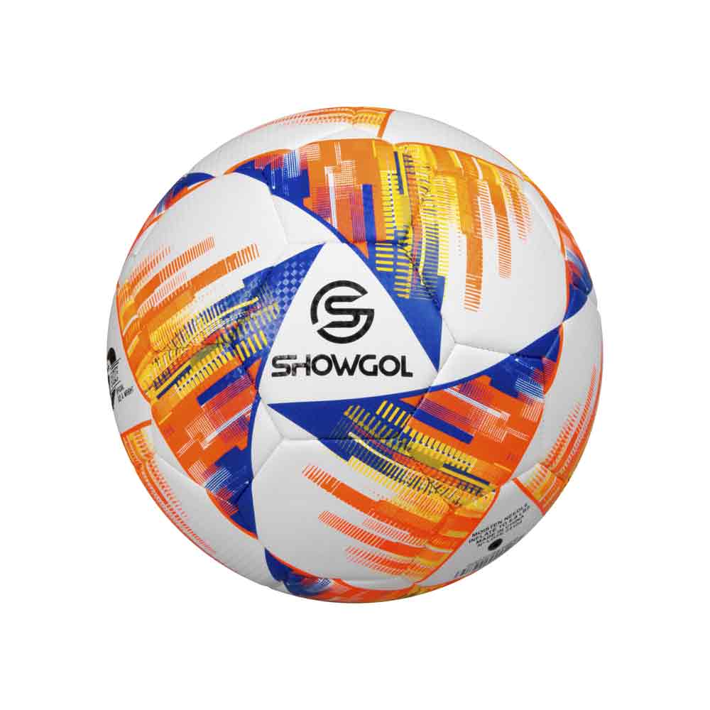 PELOTA P/FUTBOL SHOWGOL CUERO PVC FOAM J Color BLANCO/NARANJA Talla 4