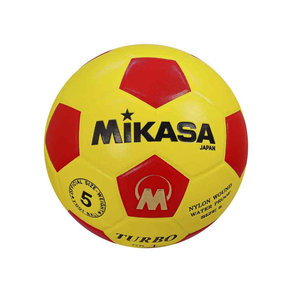 PELOTA P/FUTBOL MIKASA S5-T-RY PVC Color AMARILLO/ROJO Talla 5