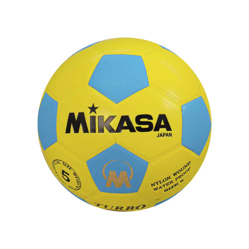 PELOTA P/FUTBOL MIKASA S5-T-LBY PVC Color AMARILLO/CELESTE Talla 5