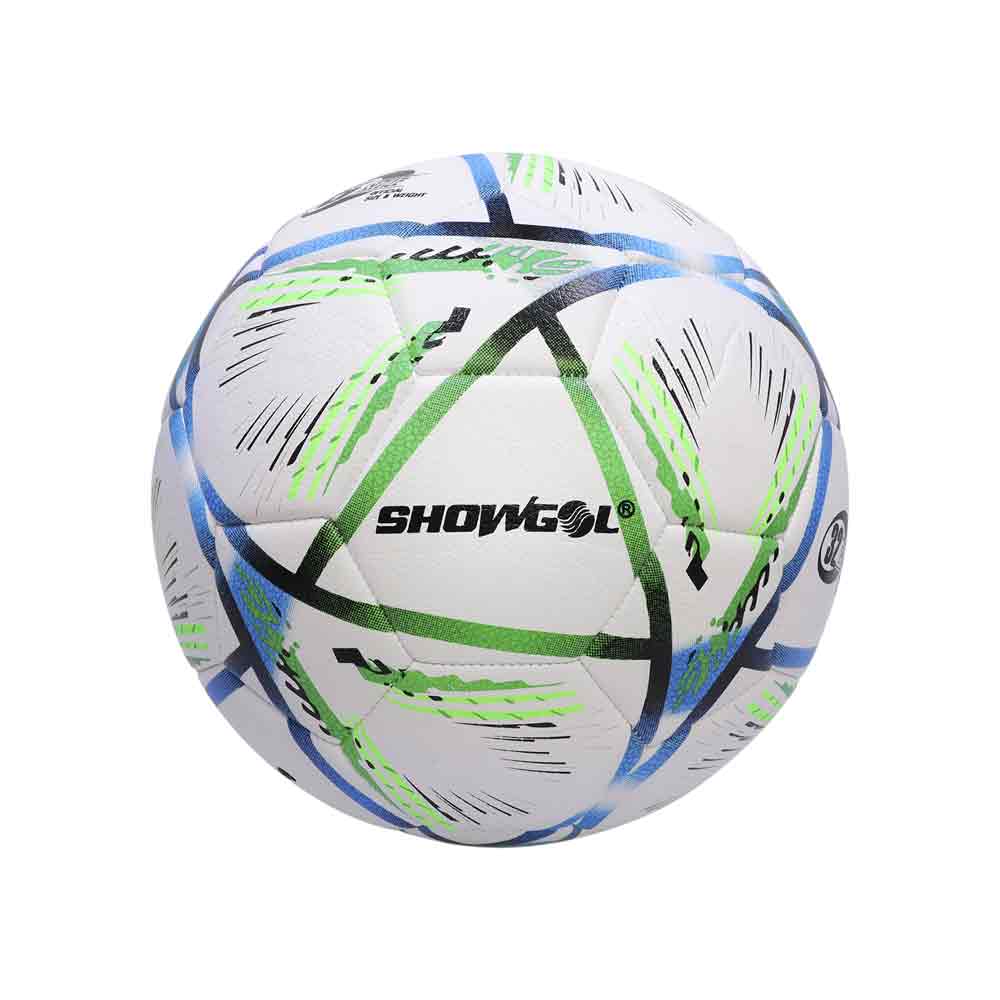 PELOTA P/FULBITO SHOWGOL CUERO PVC FOAM H Color VERDE/CELESTE Talla 3