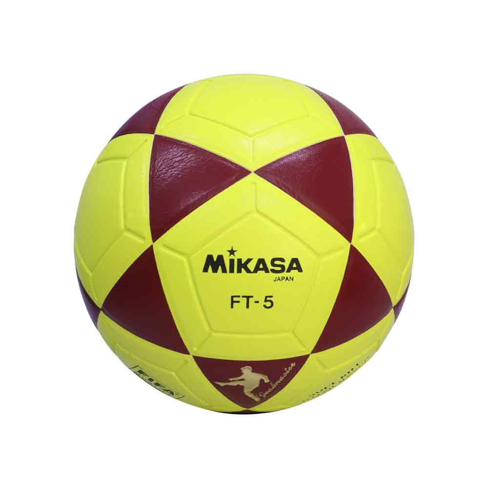 PELOTA P/FUTBOL MIKASA FT-5RY CUERO SINT Color AMARILLO/ROJO Talla 5