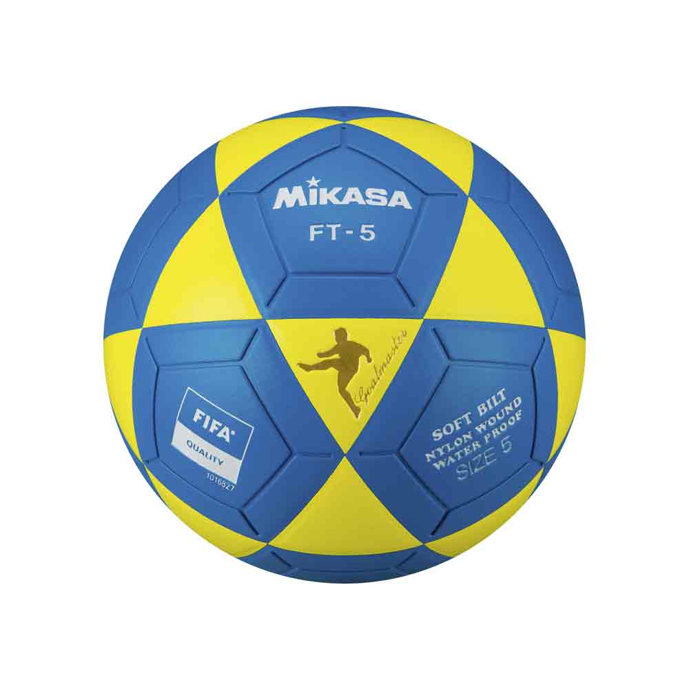PELOTA PFUTBOL MIKASA FT-5YB CUERO SINT Color AZUL/AMARILLO Talla 5