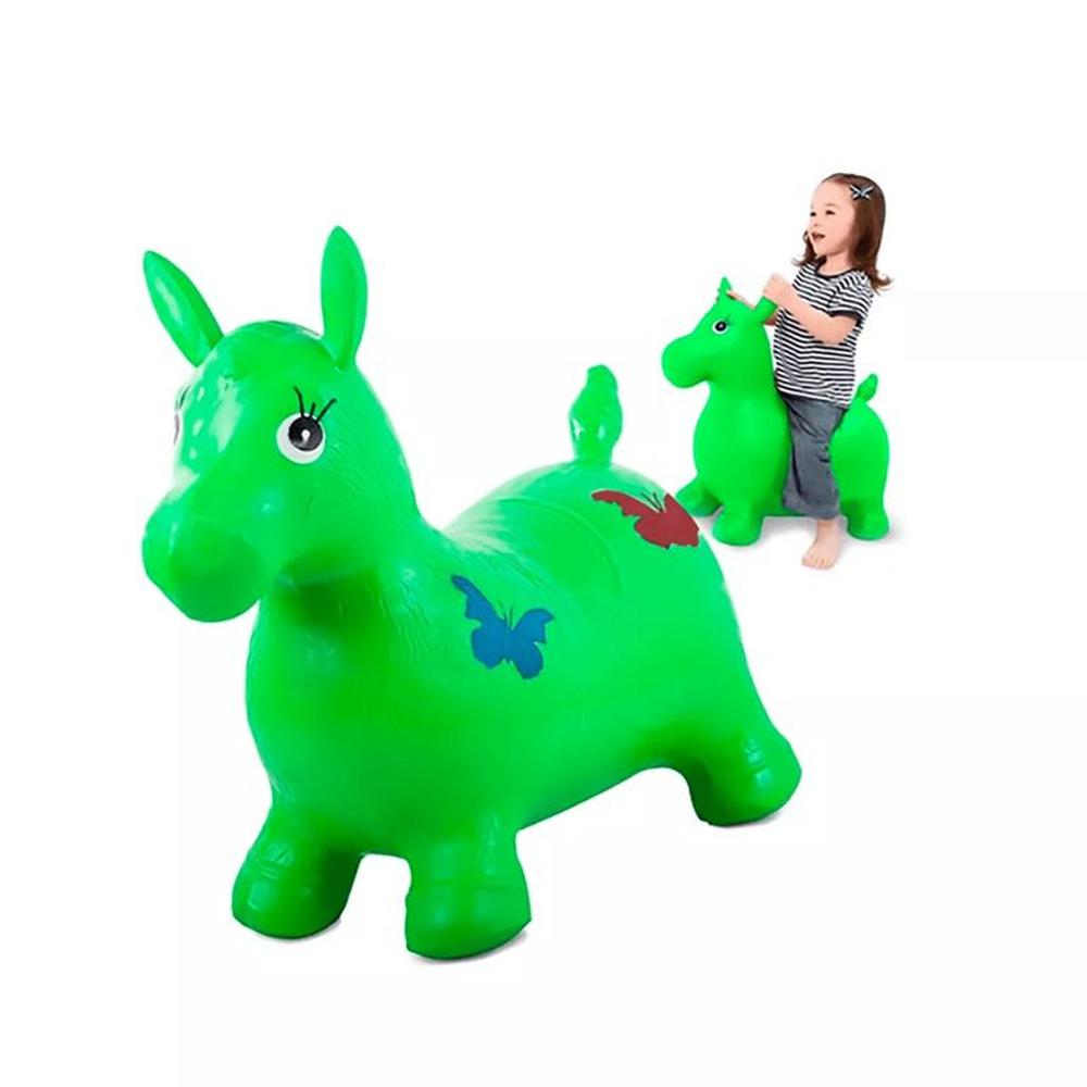 Inflable Saltarín Juguete Burro Para Niños Musical Verde