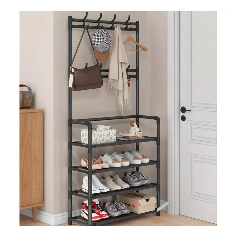 Zapatera  con Perchero 4 Niveles - organizador  de Cartera Sombrero Abrigo