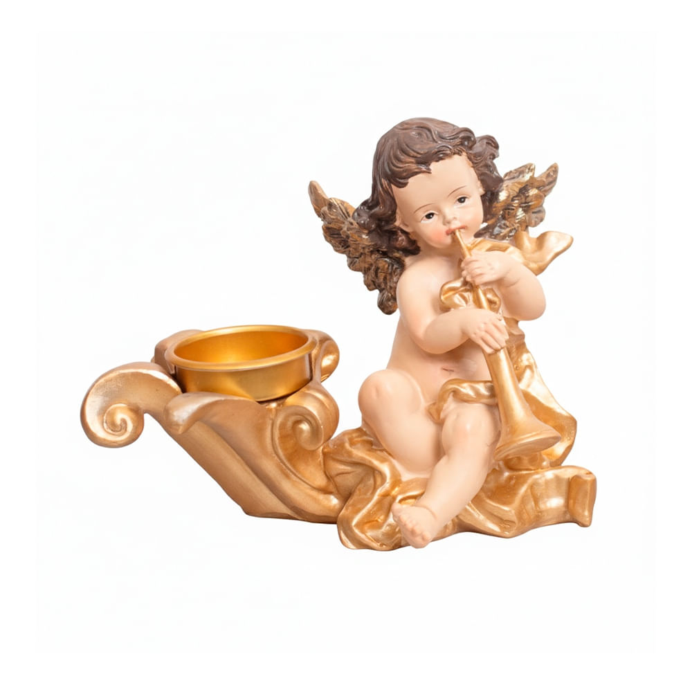 Ángel Porta Vela Con Corneta Poliresina Ángel Porta Vela Con Corneta Poliresina
