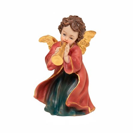 Ángel Decorativo Con Corneta 10Cm Poliresina Poliresina Ángel Decorativo Con Corneta 10Cm Poliresina Poliresina