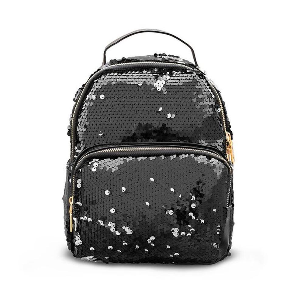 Mochila Cartera Backpack Mujer Glitter modelo Muriel - Negro Negro Talla única Mochila Cartera Backpack Mujer Glitter modelo Muriel - Negro Negro Talla única
