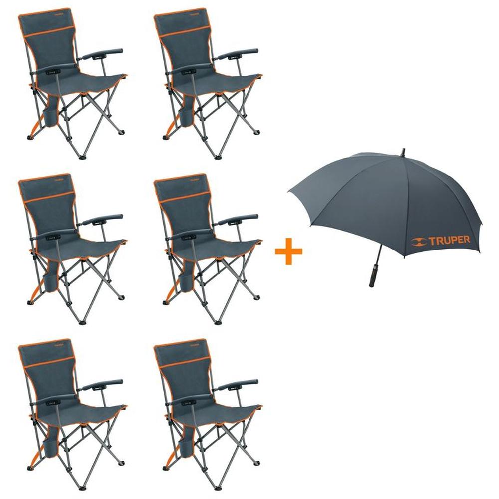 Silla plegable de playa camping X6 - Truper ,Inc. 1 Paraguas