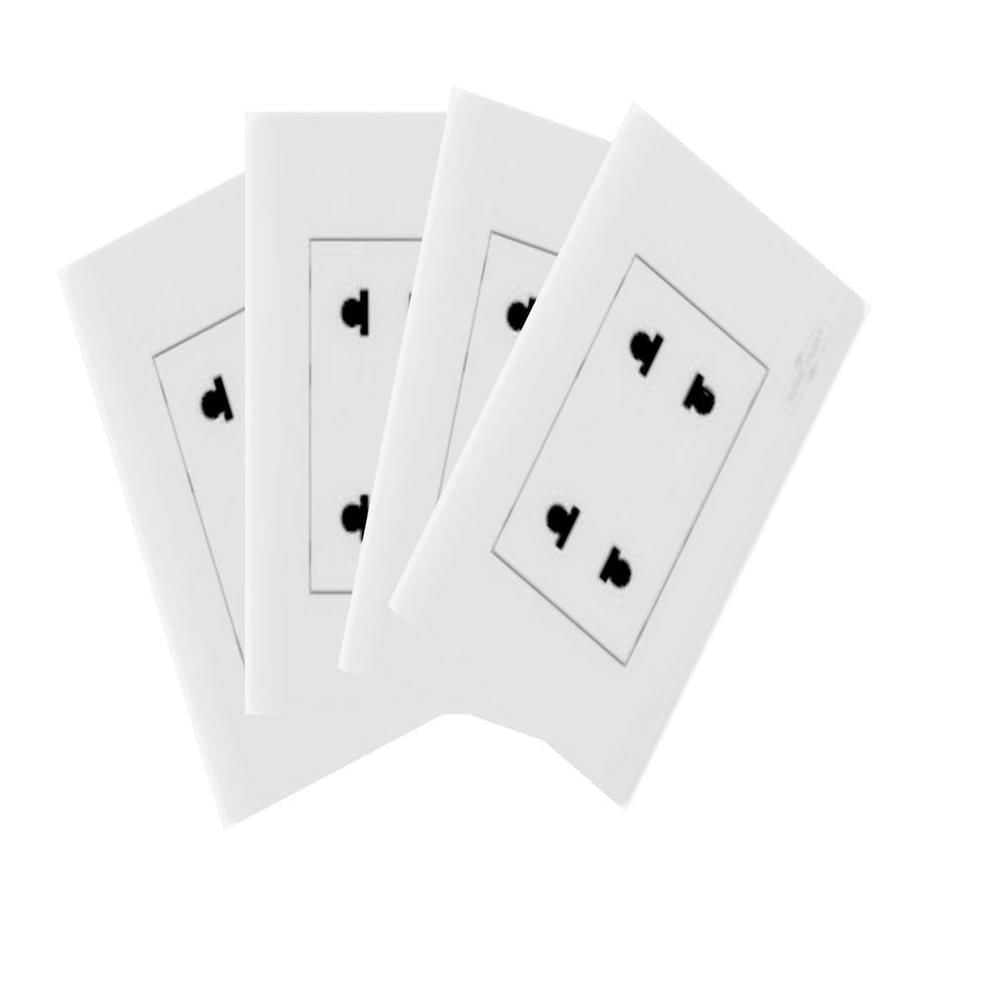 Pack 4 unidades Tomacorriente Doble deluxe home light