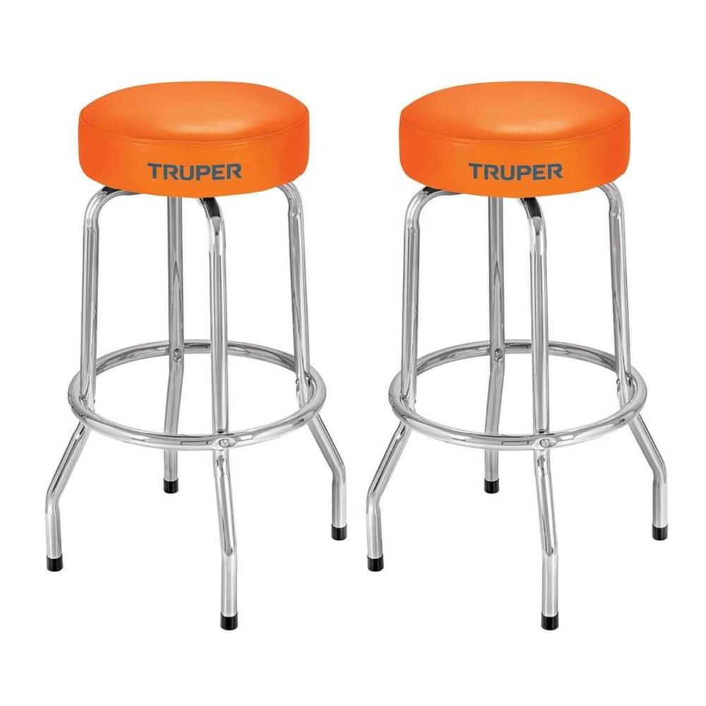 Banco bar, asiento giratorio, acero cromado, 2 unidades Truper