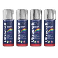 Pintura spray color ALUMINO METALICO, 4 UNIDADES ULTRACRAF TRUPER