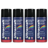 Pintura spray color NEGRO MATE, 4 UNIDADES ULTRACRAF TRUPER