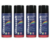 Pintura spray color NEGRO BRILLANTE, 4 UNIDADES ULTRACRAF TRUPER