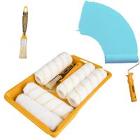 kit Rodillo para pintar 5 unidades, 1 Bandeja, 1 Brocha, FINO ACABADO