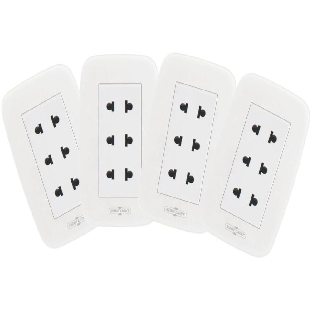 pack 4 unidades Tomacorriente triple deluxe home light
