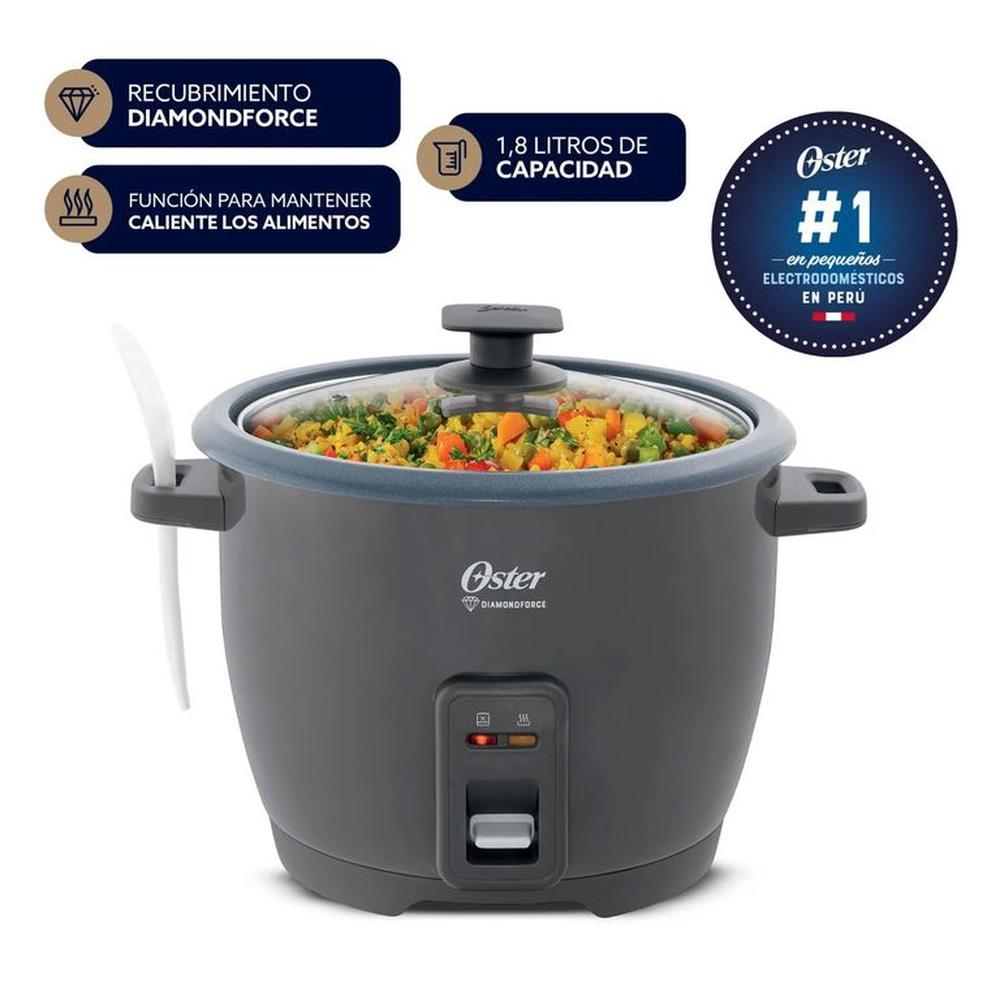 Olla Arrocera Oster de 1.8 L DiamondForce CKSTRCB10DFSKE Gris