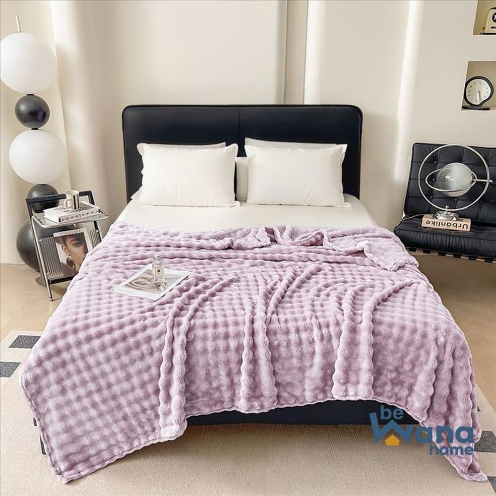 Manta Antialérgica Piel de Oso Queen Lila