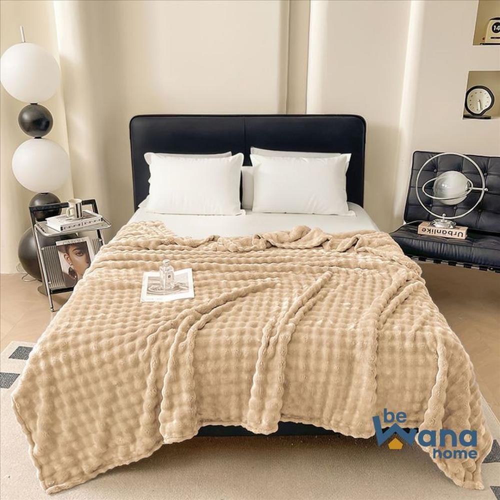 Manta Antialérgica Piel de Oso Queen Beige