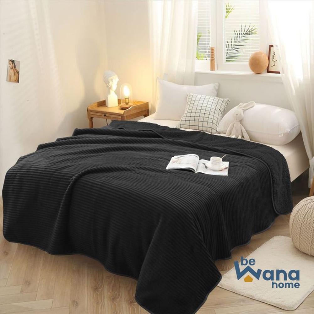 Manta Antialérgica Acalanada con Carnero Sherpa 2PLZ Negro