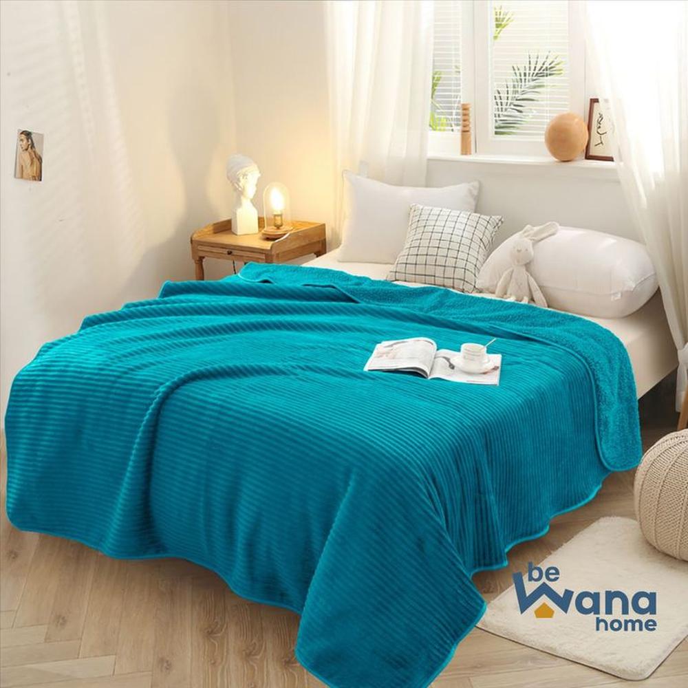 Manta Antialérgica Acalanada con Carnero Sherpa 2PLZ Turqueza Osc