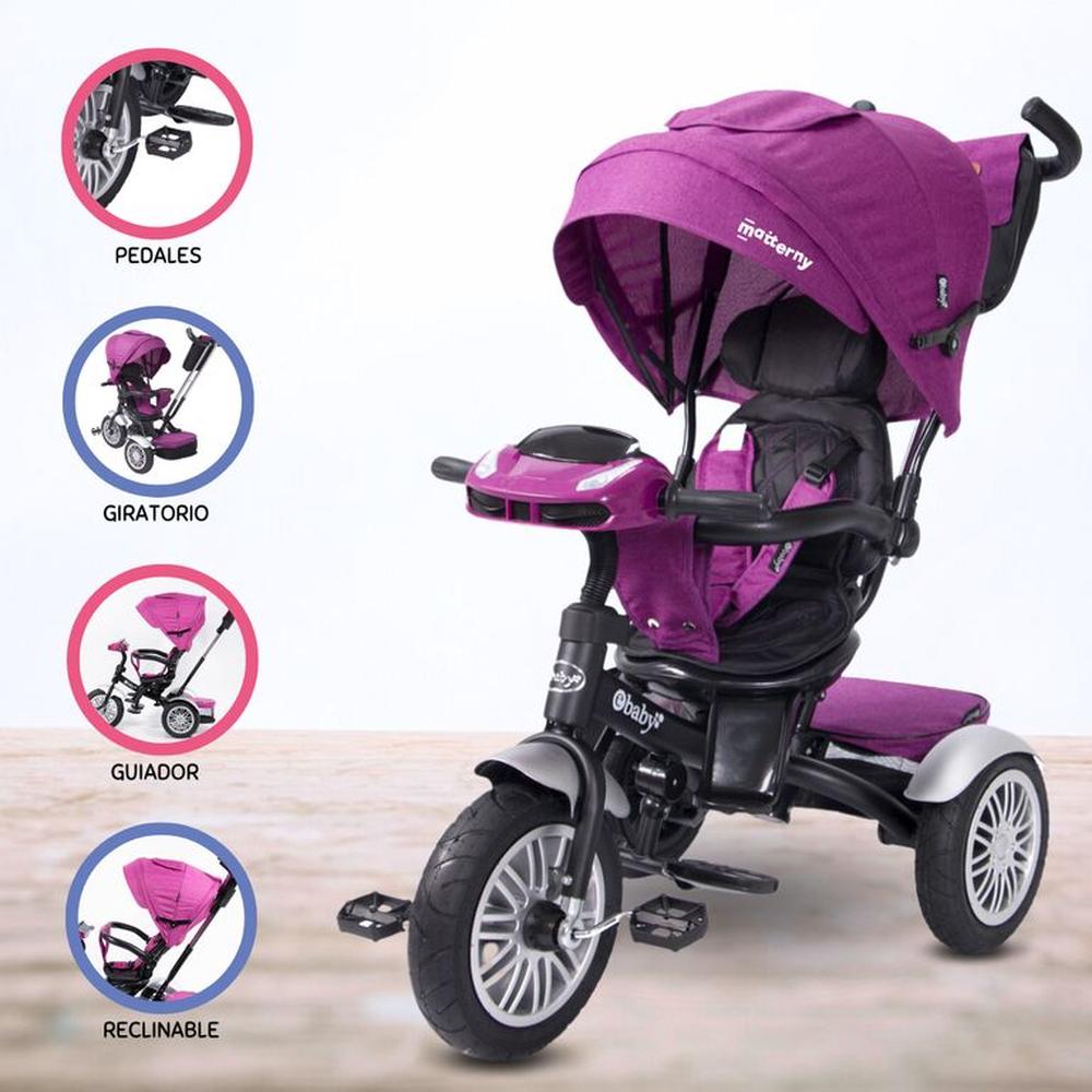 Triciclo Guiador Reversible para Niño EBABY «ZOE» PINK