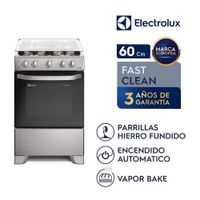 Cocina 4 Quemadores Efficient VaporBake Silver Electrolux FE4ISR