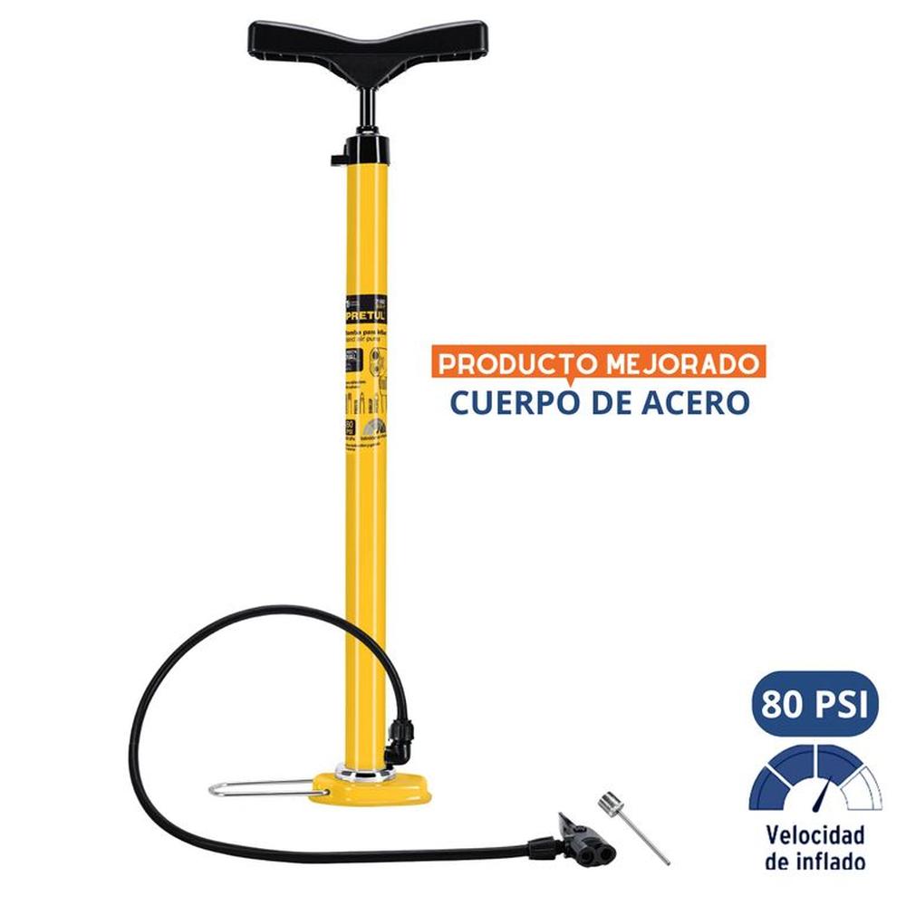 Inflador para bicicletas piscinas pelotas pretul + aguja