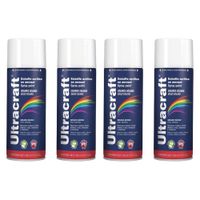 Pintura spray color BLANCO BRILLANTE, 4 UNIDADES ULTRACRAF TRUPER