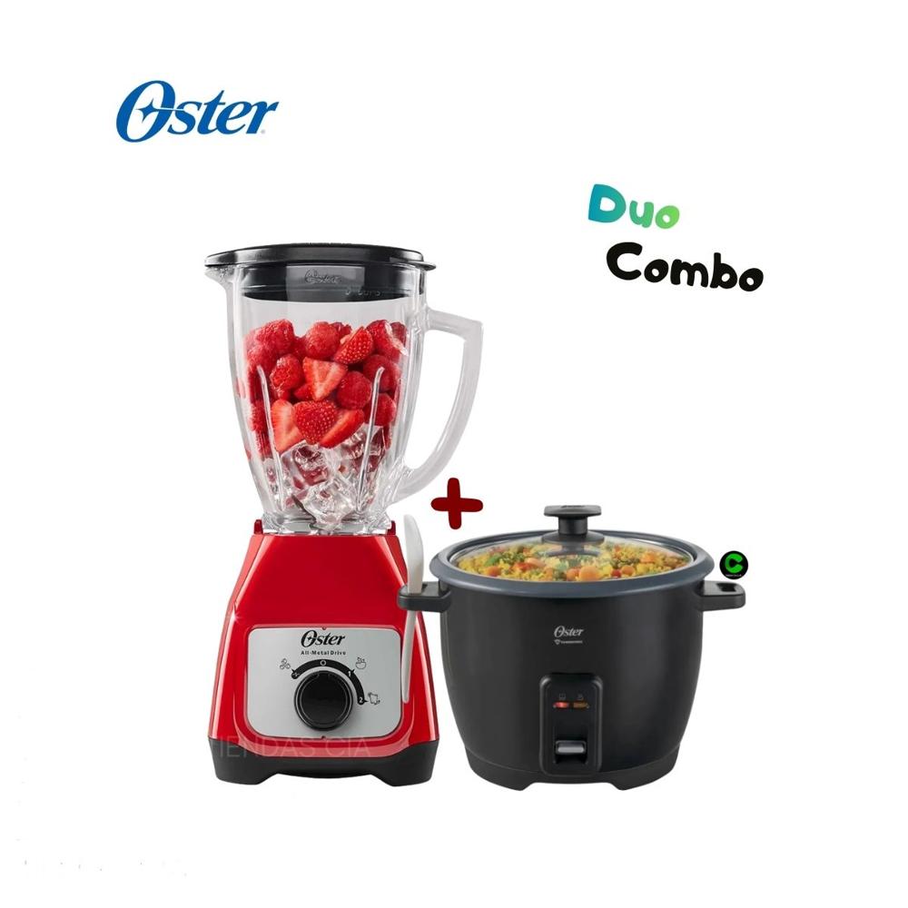 Combo Oster Licuadora 1.5 L Vaso de Vidrio y Olla arrocera CKSTRCB10DFBLK