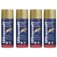 Pintura spray color ORO METALICO, 4 UNIDADES ULTRACRAF TRUPER